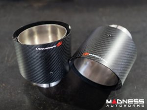 Alfa Romeo Stelvio Custom Exhaust Tips - Ragazzon - Stainless Steel - Carbon Fiber
